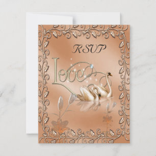 Rsvp Boda Amor Cisnes Floral