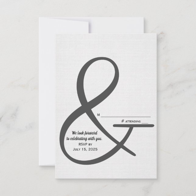 RSVP boda ampersand sign on soft silver (Anverso)