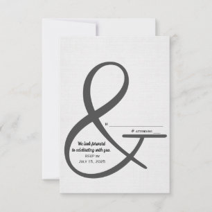 RSVP boda ampersand sign on soft silver