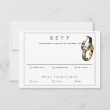 RSVP Boda Anillos RSVP y Tarjeta de respuesta a la