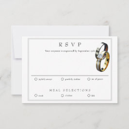 RSVP Boda Anillos RSVP y Tarjeta de respuesta a la
