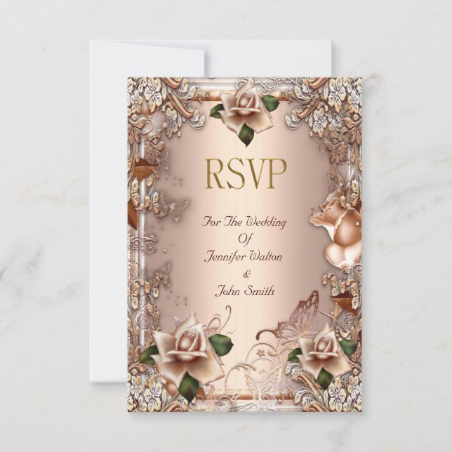 RSVP Boda Beige Crema Oro Rosa Set (Anverso)
