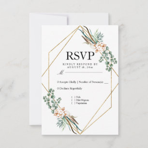 RSVP Boda Boho Algodón Verde con Brillo
