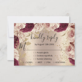 RSVP Boda Brillante Corona Rosa Dorado Rosa
