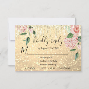 RSVP Boda Brillante Novia Menta Brillante Dorado