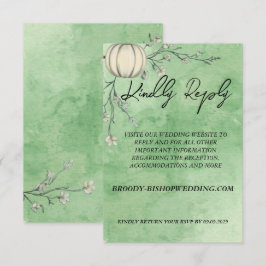 RSVP Boda Calabaza Otoño Verde Rústico