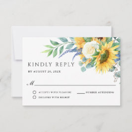 RSVP boda de Boho Sunflowers