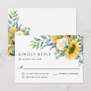 RSVP boda de Boho Sunflowers