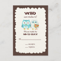 RSVP Boda de Búhos - Novia y Novio Lindos