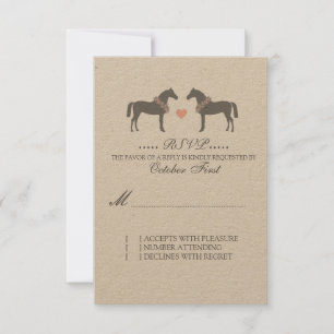 RSVP Boda de Caballos Rosa y Gris