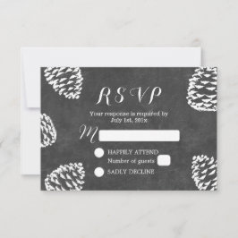 RSVP Boda de Chalkboard de los Cones de Pino Fores