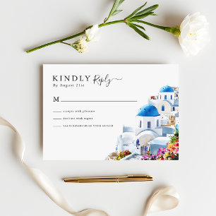 RSVP Boda de Destino Santorini Acuarela
