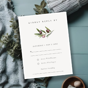 RSVP Boda de filiación de rama de olivo mínima rus