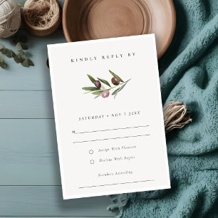 RSVP Boda de filiación de rama de olivo mínima rus