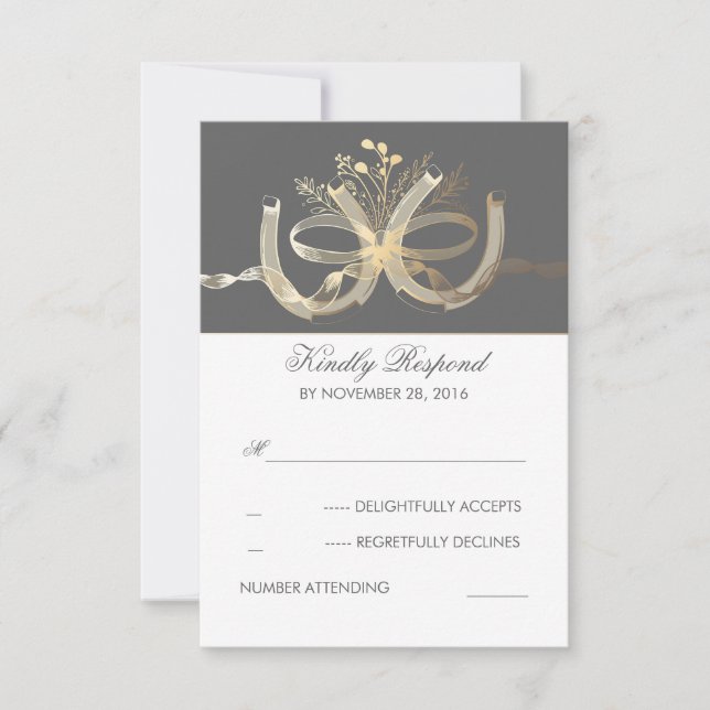 RSVP Boda de herradura dorada en un país ruso (Anverso)