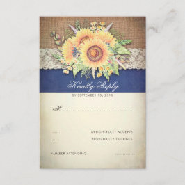 RSVP boda de la Armada Rustic Sunflowers Burlap
