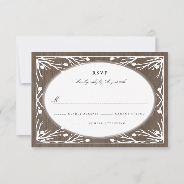 RSVP Boda de Monograma de País Rústico (Anverso)