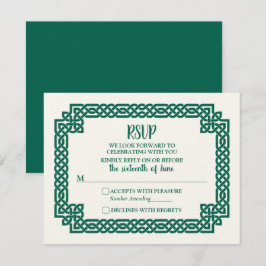 RSVP Boda de nudo celta verde esmeralda Claddagh
