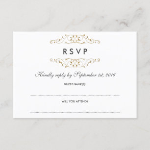 RSVP Boda de Oro Antiguo Floreciente