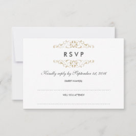 RSVP Boda de Oro Antiguo Floreciente