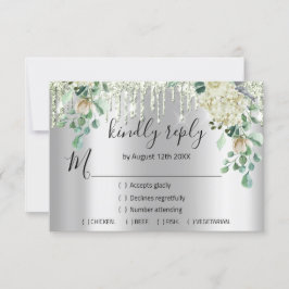 RSVP Boda de Plata Brillo Menta Verde Gotea