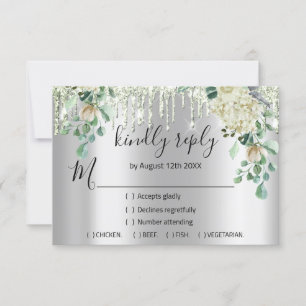 RSVP Boda de Plata Brillo Menta Verde Gotea