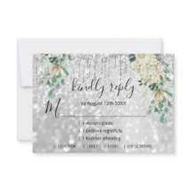 RSVP Boda de Plata Brillo Novia Menta Brillante