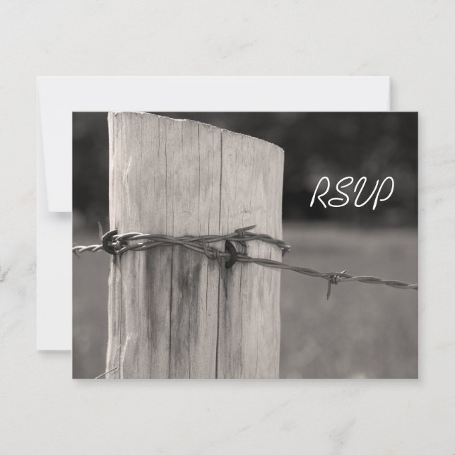 RSVP Boda de rancho rural después de la reja del c (Anverso)