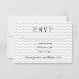 RSVP boda de respuesta de patrón de chevron gris