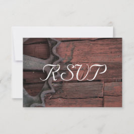 RSVP - Boda de Ruedas Rústicas de Madera Roja