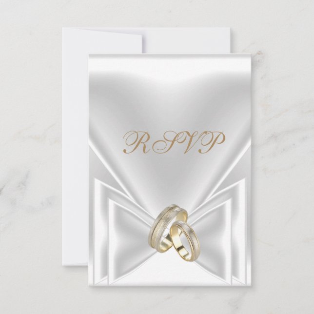 RSVP Boda Elegante Anillos de Oro Blanco (Anverso)
