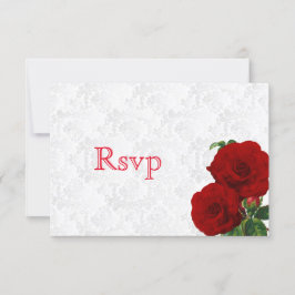 RSVP Boda floral de rosa roja profunda