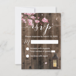 RSVP boda floral rosa con linterna rusa