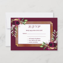 RSVP boda florals burgundy boho