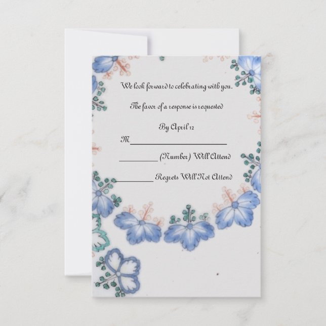 RSVP  Boda Imari Antiguo Japonés Azul (Anverso)