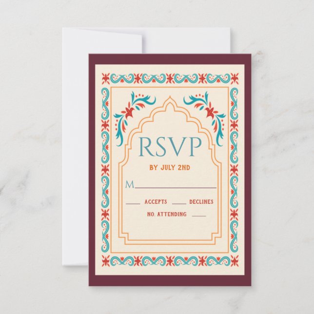 RSVP Boda india (Anverso)
