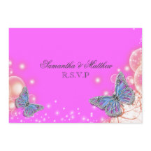 Rsvp boda mariposa azul rosa