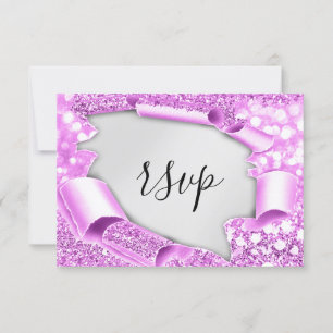 RSVP Boda Purpurina Bridal Gris Plata Rosa