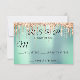 RSVP Boda Rosa Dorado Coral Mint Aqua