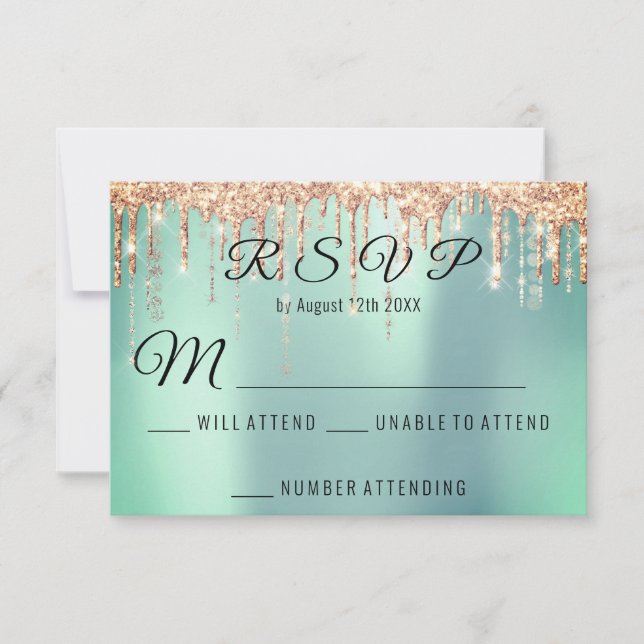 RSVP Boda Rosa Dorado Coral Mint Aqua (Anverso)