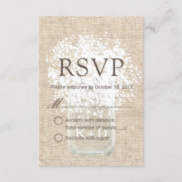 RSVP | Boda Rústico Mason Jar del Respirar del Beb
