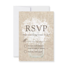 RSVP | Boda Rústico Mason Jar del Respirar del Beb