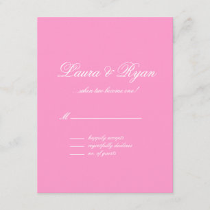 RSVP Boda Tarjeta de respuesta París Rosas rosadas