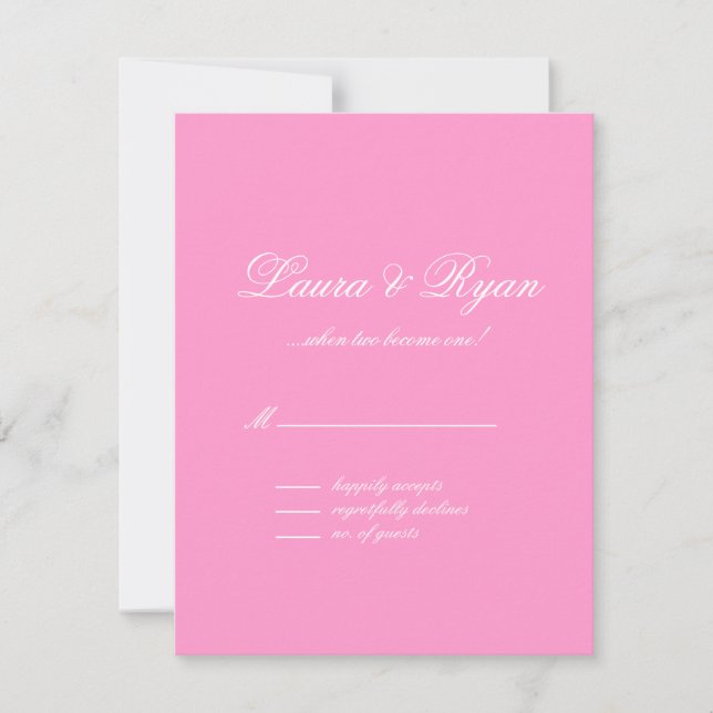 RSVP Boda Tarjeta de respuesta París Rosas rosadas (Anverso)