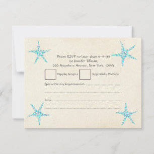 RSVP Boda Turquesa Aqua Estrella de Mar