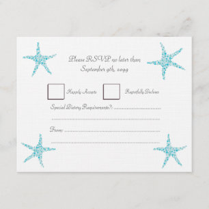 RSVP Boda Turquoise Aqua Starfish Beach