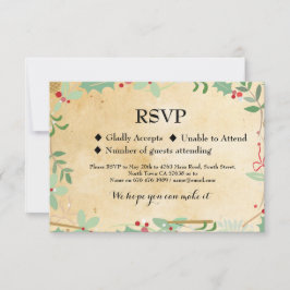 RSVP Boda Vacaciones de Invierno Tarjetas de Invit