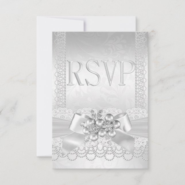 RSVP Boda White Silver Perla Damask (Anverso)