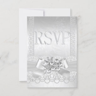 RSVP Boda White Silver Perla Damask