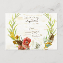 RSVP Boda Wreath Boho Feather Birch Bark Leaks